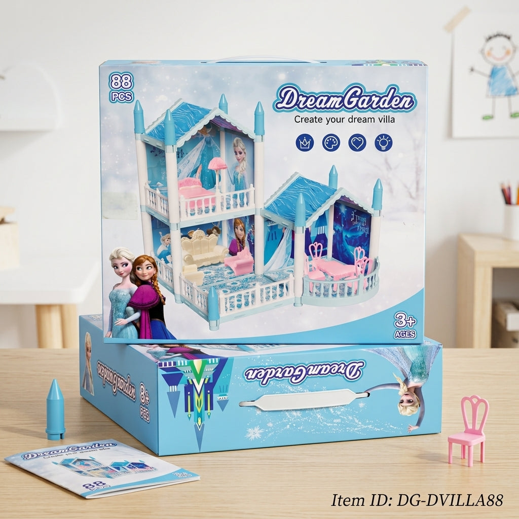 88-Piece Dream Garden Villa Dollhouse Playset