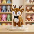 Adorable Brown Deer Plush Toy with Bow
