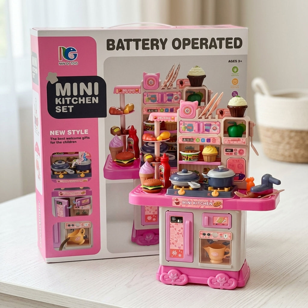 Battery-Operated Mini Kitchen Play Set
