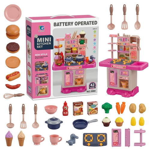 Battery-Operated Mini Kitchen Play Set