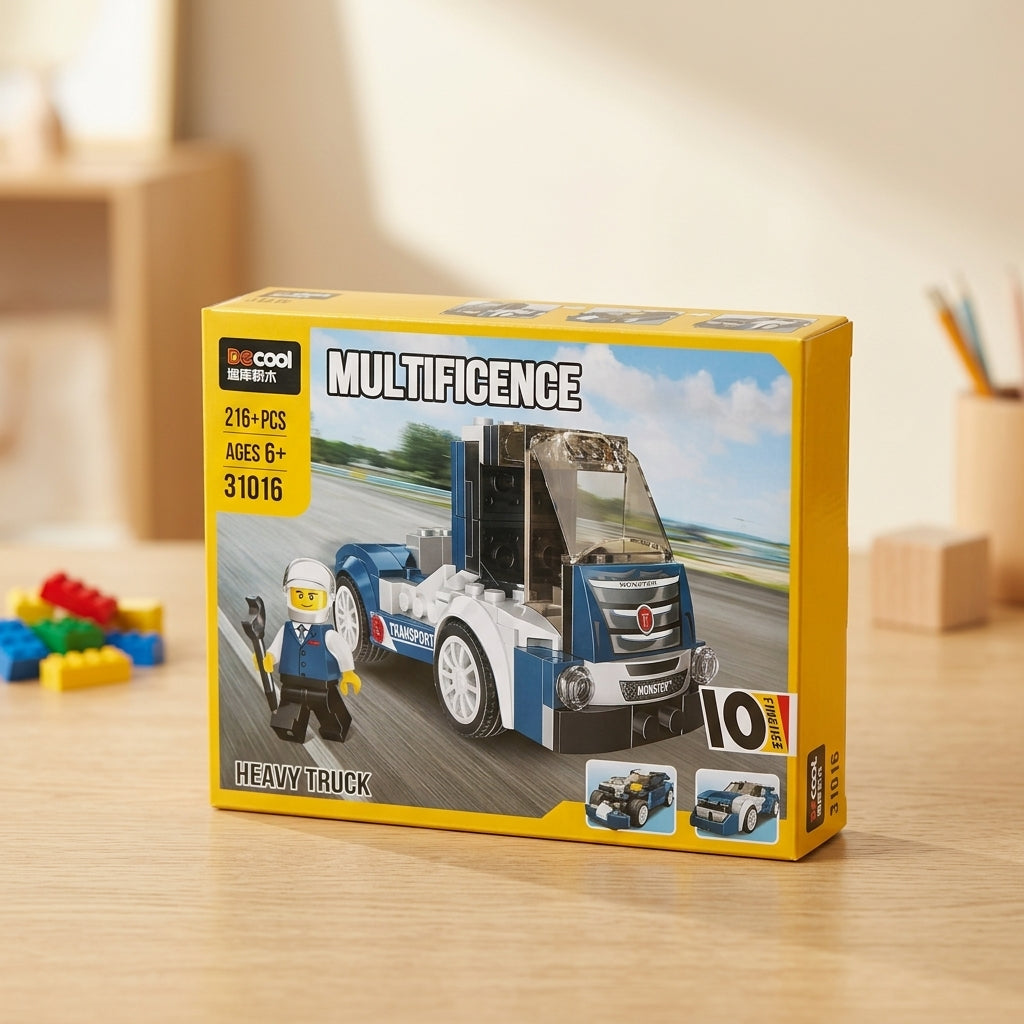 Heavy Truck Vehicle Building Set – 216+ Pieces
