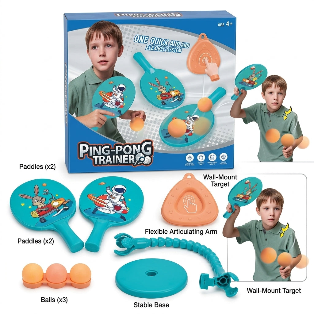 Kids Ping-Pong Trainer Set