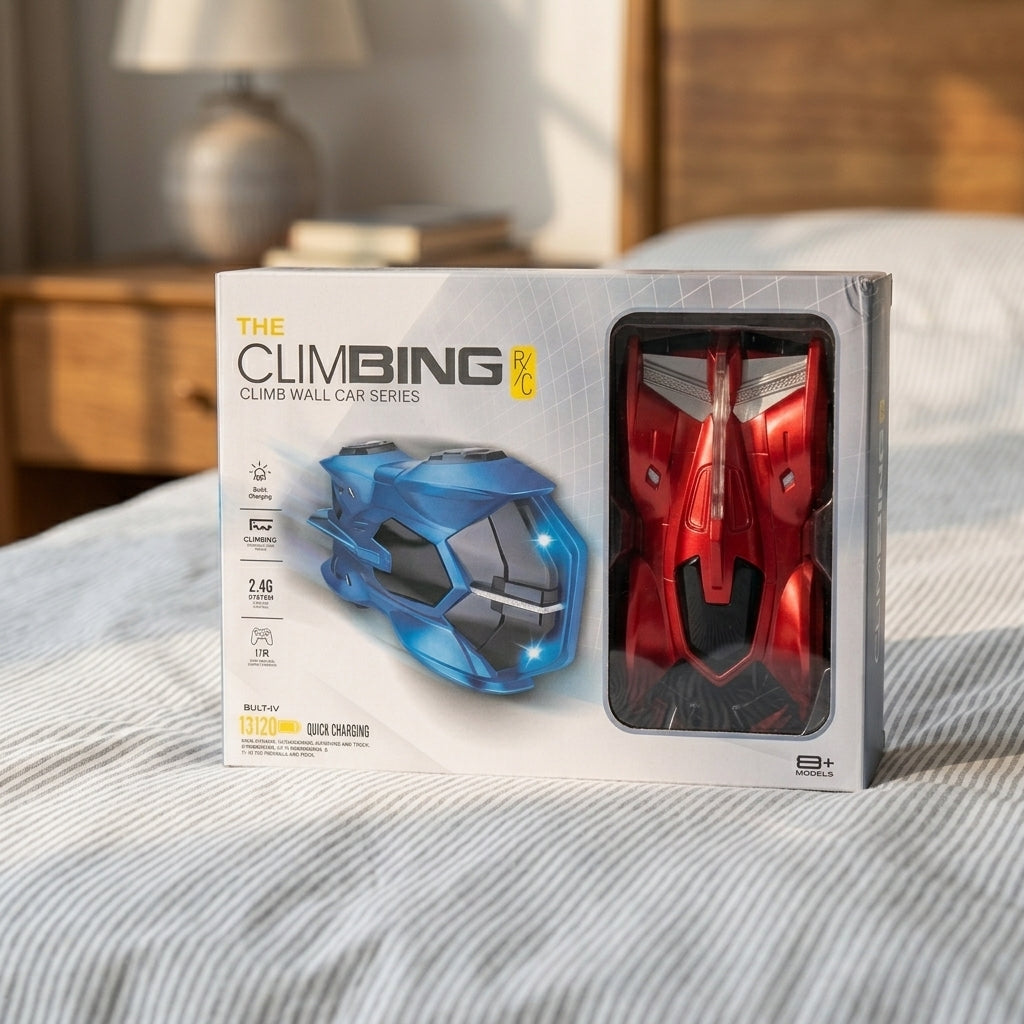 Rechargeable Wall-Climbing RC Car with LED Lights